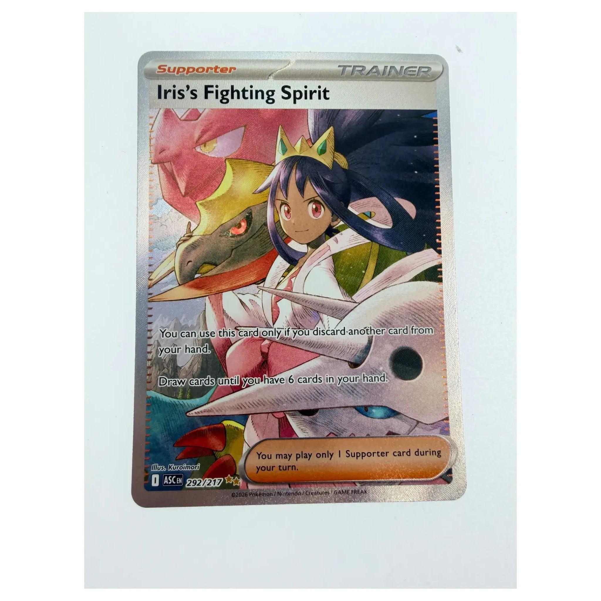 Pokemon Iris's Fighting Spirit (Trainer) — ASC 292/217 (Pokemon Kaarten) — Losse kaart, Near Mint staat — origineel tweedehands kopen bij Gameshop Enter