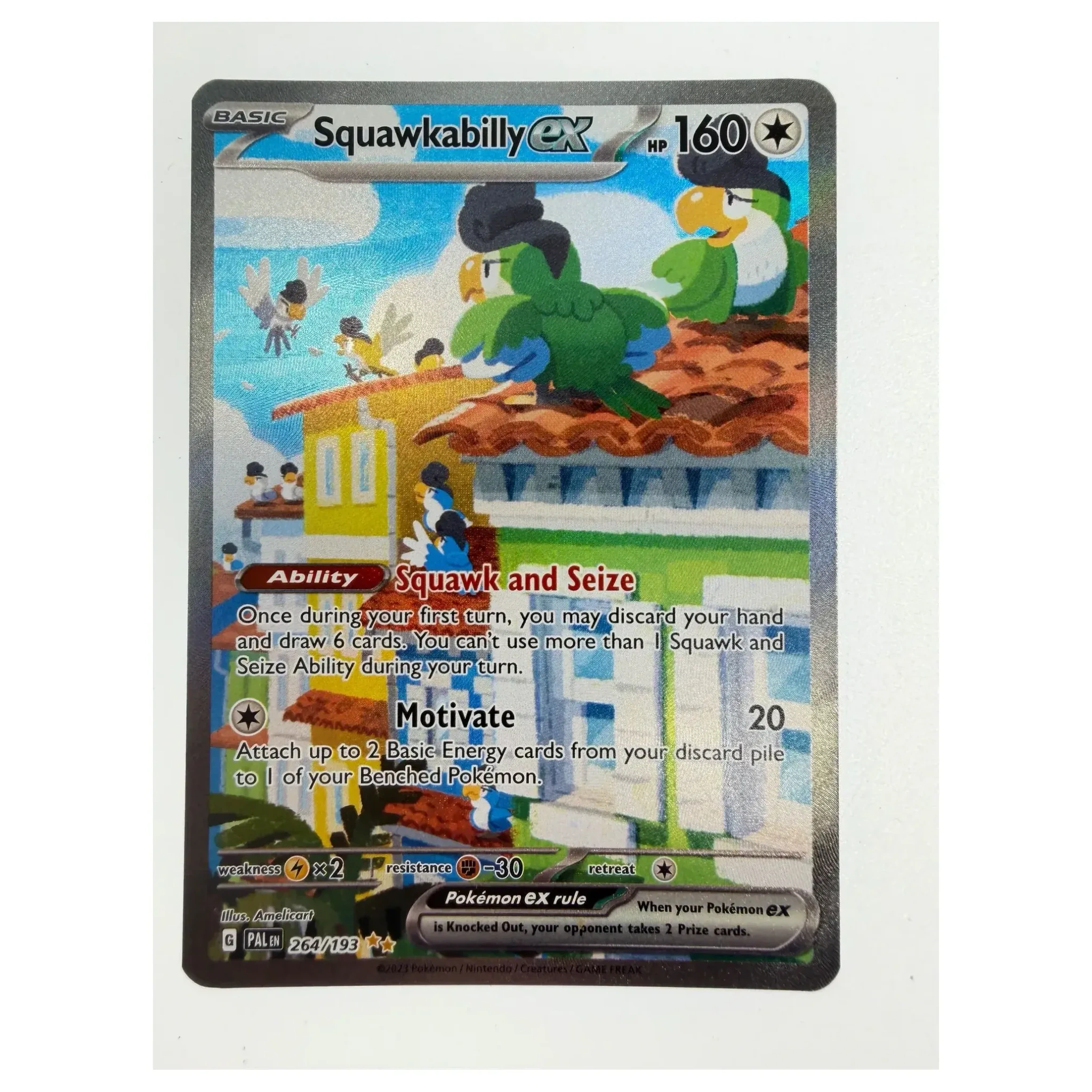 Pokemon Squawkabilly ex — Paldea Evolved 264/193 (Pokemon Kaarten) — Losse kaart, Near Mint staat — origineel tweedehands kopen bij Gameshop Enter